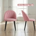 thumbnail image 3 of HOMCOM Dining Chairs Set of 4 Kitchen Chairs with Metal Legs Pink, 3 of 10