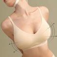 thumbnail image 3 of Virmaxy Womens Wireless Bra Solid Color Soft and Comfortable Gathered Large Bra Solid Color Soft and Comfortable Without Steel Rings Gathering To A Large Bra Beige-1 L, 3 of 3