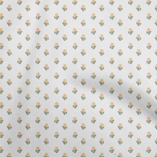oneOone Polyester Spandex Yellow Fabric Asian Floral Block Sewing Material Print Fabric By The Yard 56 Inch Wide