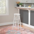 thumbnail image 2 of Bowery Hill Modern / Contemporary Wood Round Bar Stool in White, 2 of 9