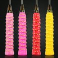 thumbnail image 4 of HEVIRGO Racket Sleeve Long Lasting Anti Slip Bright Color Anti-slip Overgrip Tennis Racquet Racket Grip for Tennis Racket,Black, 4 of 10