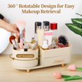thumbnail image 4 of Makeup Organizer, 360° Rotatable Makeup Organizer, Rotating Makeup Case Box with Drawer, Large Capacity Cosmetic Display Case Skincare, Brushes, Eyeshadow, Lipstick, 4 of 7