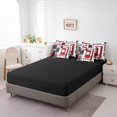 thumbnail image 4 of YST Red Black White Grey Bedding Set Queen For Kids Boys Teen,Geometric Square Comforter Set With Sheets Geometry Striped 7 Piece Bed In A Bag Modern Abstract Bed Set Farmhouse Bedding, 4 of 5