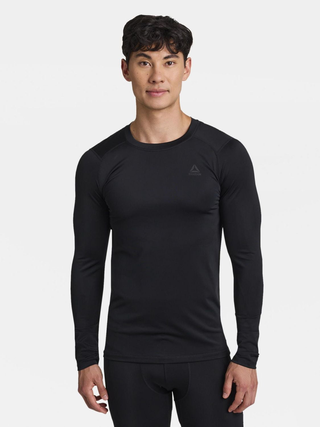 Reebok Haut de compression à manches longues et col rond pour homme