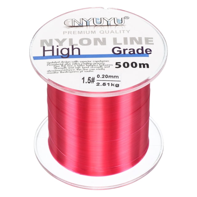 Uxcell 547Yard 6Lb Fil de Pêche en Nylon Monofilament Enduit de Fluorocarbone Fuchsia