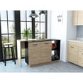 thumbnail image 2 of FM FURNITURE Aspen Kitchen Island with 2 Shelves Engineered Wood Brown, 2 of 9