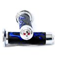 thumbnail image 1 of Krator ATV / PWC Chrome Skull Hand Grips Blue Flame Grip Compatible with Honda Rancher, 1 of 5