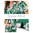 thumbnail image 4 of INSPIRE CHIC Ensemble de Pyjama en Satin pour Femme Soie Floral Manches Courtes Haut et Pantalon 2 Pcs Pyjamas TP Vert, 4 of 5