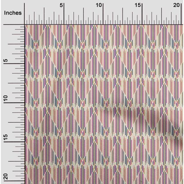 oneOone Tissu en Coton Cambric à Rayures Chevron Tissu Imprimé 1 Yard 56 Pouces de Large
