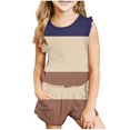 thumbnail image 1 of Tranfacy Ensembles d'Été pour Filles, Ensembles d'Été pour Filles, Débardeurs Sans Manches à Col Rond à Agencement de Couleurs pour Filles de 3 à 14 Ans et Shorts, Ensembles d'Été, 1 of 1