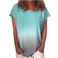 thumbnail image 1 of Birdeem T-Shirt Tunique Blouse à Manches Courtes Décontracté pour Femmes à Dégradé de Couleurs, 1 of 5