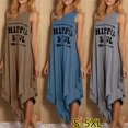 thumbnail image 2 of Robe Longue d'Été Décontractée Hippie pour Femmes avec Imprimé Lettre Soul, Sans Manches, Plissée Irrégulière, Ample, Double Couche, Grande Taille, 2 of 8