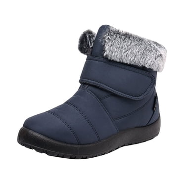 Pisexur Bottes d'Hiver pour Femmes, Noires, Imperméables, Isolées, Chaudes, Doublées de Fourrure, Bottillons à la Cheville Antidérapants, à Enfiler, de Marche, Confortables, pour l'Extérieur, Pointure