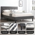thumbnail image 2 of DeCoro Mornington Upholstered 2.0 Platform Bed w/ Metal Frame, Dark Grey, Full, 2 of 11