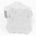 thumbnail image 2 of Inkdotpot Pack Of 50 Real Silver Foil Bracket Shape Paper Tags Merry Christmas & Happy Text Favor Hang Tags, 2 of 7