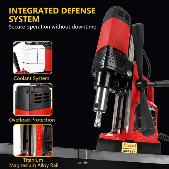 AKDSteel Magnetic Drill Press, Portable Power Drill Machine For Home Improvement, Industry, Or Railway Use