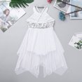 thumbnail image 4 of TSSOE Robes de Danse Ballet pour Filles Enfants Paillettes Costumes de Danse Moderne Contemporaine Justaucorps-Robe Sans Manches Blanc 16, 4 of 7