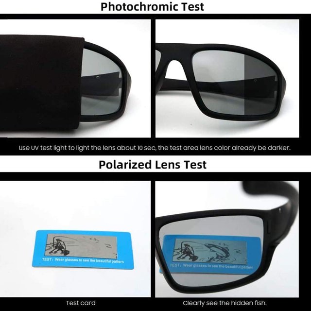 Lunettes de Soleil Photochromiques Hommes Protection UV400 Lunettes de Sport Extérieures