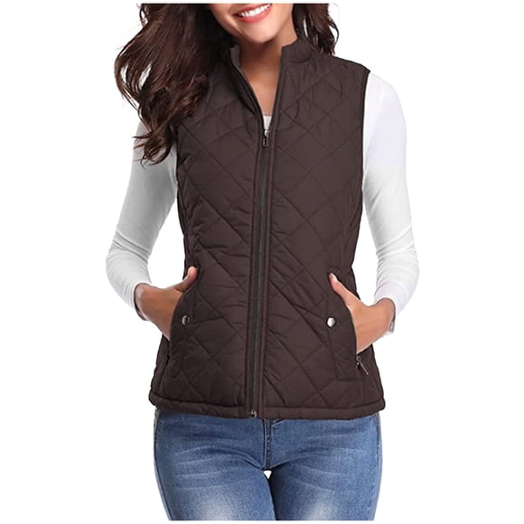 Fashion Women Pocket Coat Long Jacket Winter Sleeveless Down Cotton Waistcoat