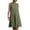 Army Green, variant on Snorda Women's Summer Dress Casual Flutter Sleeveless Crew Neck Solid Color Dress Smocked Tiered A Line Midi Dress