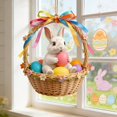 thumbnail image 2 of Dianli Holiday Door Sign Easter 2D Wooden Door Sign Welcome Easter Spring Door Hanging Colorful Bunny Welcome Plaque Front Door Porch Wall Decor Spring Holiday Decor, 2 of 6