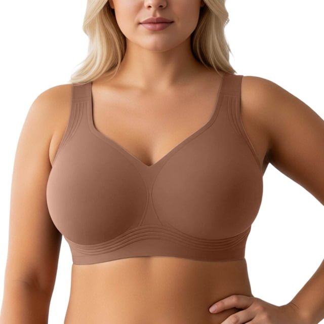 Supportive Wireless Full Coverage Bras for Everyday Comfort and Shape — Seamless Full Cup Uplift Full Support Wire-Free Bra for Plus Size All Seasons Everyday Wear