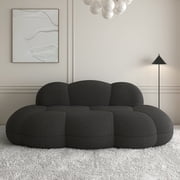 Sdorens Cloud Sofa Oversized Curved Couch,Lazy Sofa Round Floor Sofas,Cloud Memory Foam Couches for Living Room,Apartment,Small Spaces(No Assembly,Black)