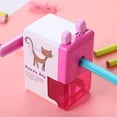 thumbnail image 1 of 1 Pcs Pencil Knife Tools Delicate Cartoon Animal Pattern Hand Pencil Sharpener Student Supplies Children Gift Pink, 1 of 5