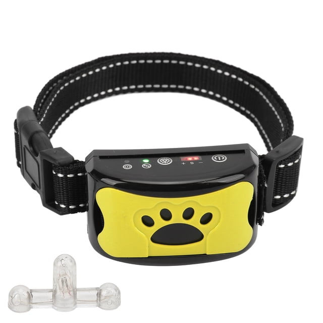 Rechargeable Dog Bark Collar, Sensitive Multi Modes Waterproof 300mAh Battery Adjustable Puppy Training Collar USB Charging For Medium Dogs Sky Blue,Orange,Lemon Yellow,Pearly
