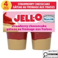 thumbnail image 1 of Jell-O Strawberry Cheesecake Flavour Refrigerated Cheesecake Snacks, 4 ct Cups, 1 of 15