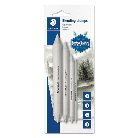 Staedtler Blending Stump Set, for Pastels, Graphite, Charcoal, pack of 4 Assorted Sizes