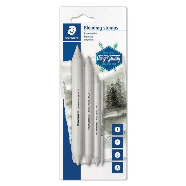 Staedtler Blending Stump Set, for Pastels, Graphite, Charcoal, pack of 4 Assorted Sizes