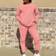 thumbnail image 2 of Timegard Ensembles 2 Pcs pour Femmes Col Ras du Cou Haut à Manches Longues Pantalon de Course Tenues d'Automne Confortables avec Poches, 2 of 6