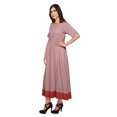thumbnail image 2 of Moomaya A Line Cotton kurti For Women Pleated Long Designer Solid Anarkali Dress, 2 of 5