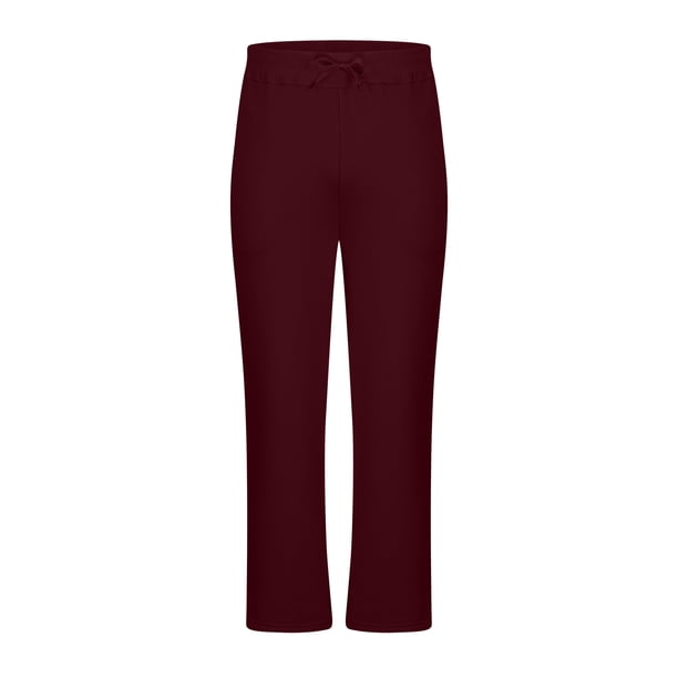 Image 5 of LIBRCLO Sweatpants Men Baggy Joggers Straight Leg Sweat Pants Mens Sweatpants Open Bottom, Wine 3XL