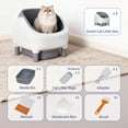 thumbnail image 2 of APP-Controlled Smart Self-Cleaning Cat Litter Box – Automatic Open-Top, Large 10.5L Odor-Free Waste Bin with Disposable Trash Bags, Multi-Cat Friendly – Cat Toilet Hygiene Solution, Light Grey, 2 of 8