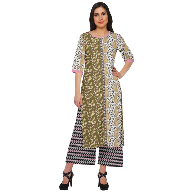 Moomaya Printed Indian Palazzo Set Viscose Santoon Women Ethnic Wear Plus Size