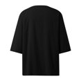 thumbnail image 5 of WEIYLL T-Shirts Women Classic With Button Detail Short Sleeve Spring Summer Black Tee Sizes XL, 5 of 5
