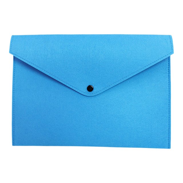 ZTTD Felt File Folder, Durable Briefcase, Document Bag, Paper File Folders, Portfolio Case, Letter Envelope, Handbag Button Closure, for Office Home S-chool Stationery (Z06-Sky Blue)