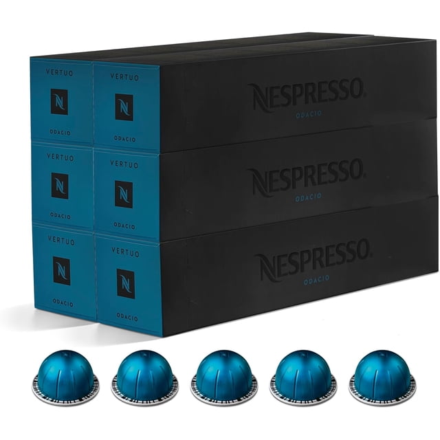 Pack of 6 – Nespresso Vertuo Odacio Coffee Capsules, (Total 60 Capsules) – Compatible with Nespresso Vertuo Machines, Recyclable Pods