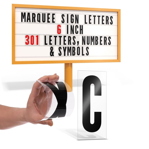 Houseables Lettres de Signalisation, Lettres de Chapiteau, Panneau de Chapiteau, Marqueur, Plastique, Acrylique, Interchangeable, pour Panneau, Panneau de Lettres, Panneau d'Affichage, Église, Extérieur, 6 Pouces C