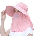 thumbnail image 2 of Women Summer Sun Hat Women Adjustable Anti Outdoor Riding Large Hat Sun Visor Protective Hat, 2 of 4