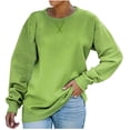thumbnail image 1 of T-shirt Ample pour Femmes à Manches Longues, Blouse à Col Rond, Hauts Décontractés, Chandail en Molleton, 1 of 1