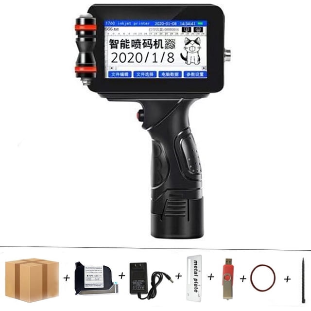 5 Languages 12.7mm Image Picture QR Code Serial Number Portable Mask Online Printer Hand Jet Handheld Thermal Inkjet Printer ,Easy to Use