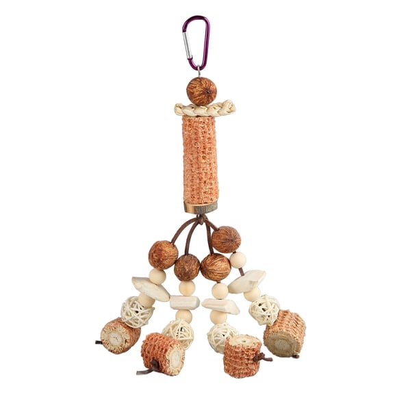 Jouets à Mâcher en Forme d'Abeille de Maïs, Favorisent la Croissance Saine Jouet de Morsure Naturel pour Perroquets Modèle de Balle en Rotin