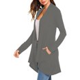 thumbnail image 4 of Cardigan à Manches Longues pour Femmes, Mode Décontractée, Confortable, Cardigan Haut Blouse Uni en Liquidation, 4 of 8