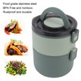 thumbnail image 3 of Hot Food Thermos, All in One Stackable Lunch Box, Portable Insulated Lunch Box, Stainless Steel Thermal Compartment, Snack Lunch Box[Green], 3 of 9