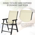 thumbnail image 4 of Outsunny Patio Dining Chair Set of 2, Foldable Texteline Garden Chairs, 4 of 10