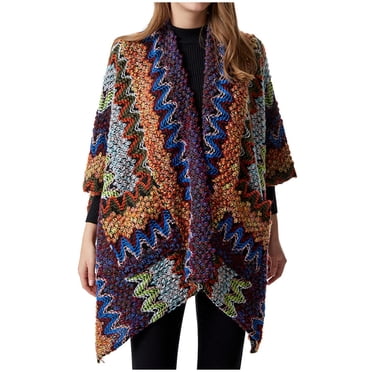 XZNGL Cardigans pour Femmes avec Poches Châle Enveloppant Douillet Style Bohème à Grosses Mailles Cardigan Tricoté de Style Ethnique Châle à Poches Polyvalent Manteau Chandail