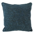 thumbnail image 1 of 25-inch Double-corded Patterned Tapestry Square Floor Pillow with Insert, Blue Floral, 1 of 2